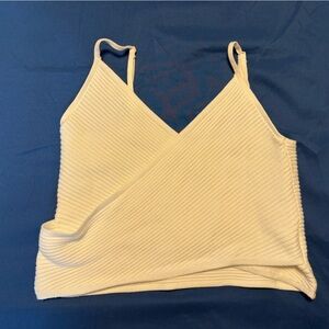 Aerie White Ribbed Knit Top